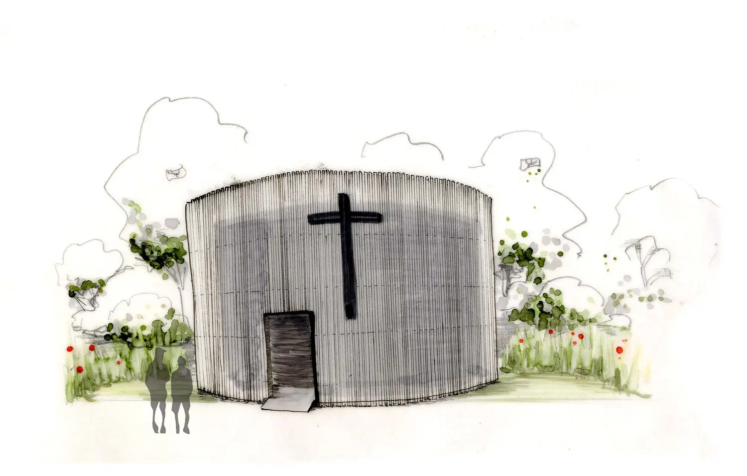 Field sketch of the Chapel of Reconciliation in Berlin