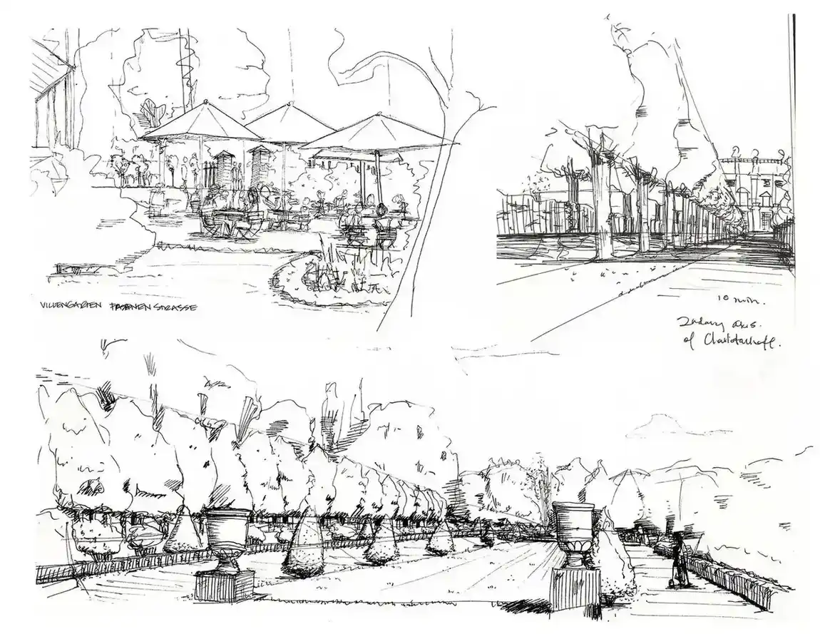 Sketchbook page from Charlottenhof