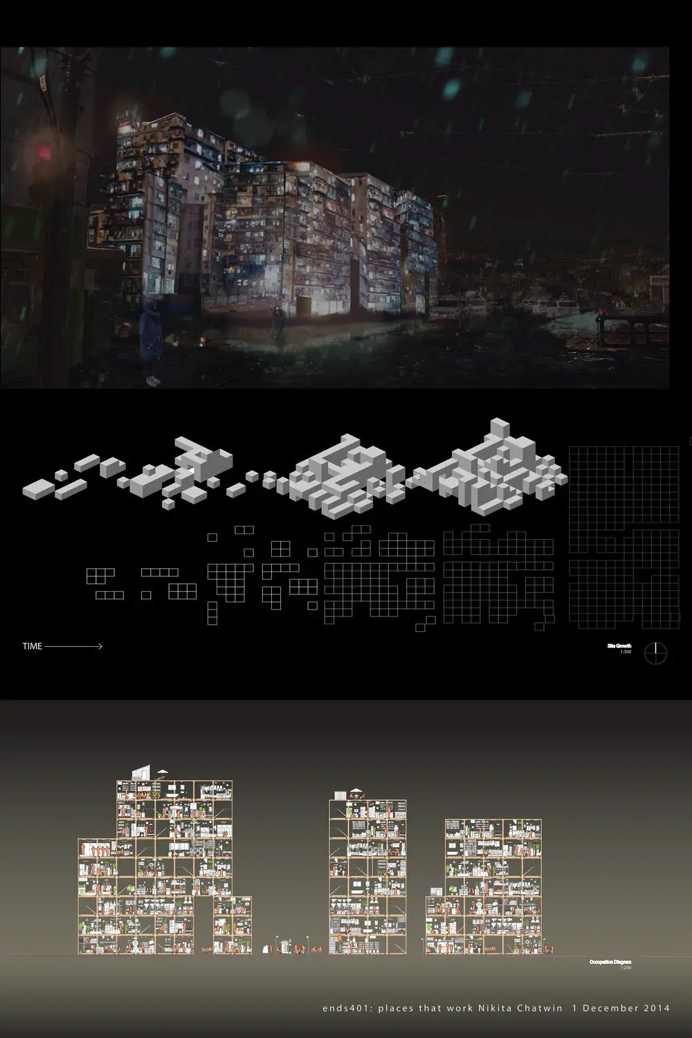 Cubism studio project study of density and layered public space