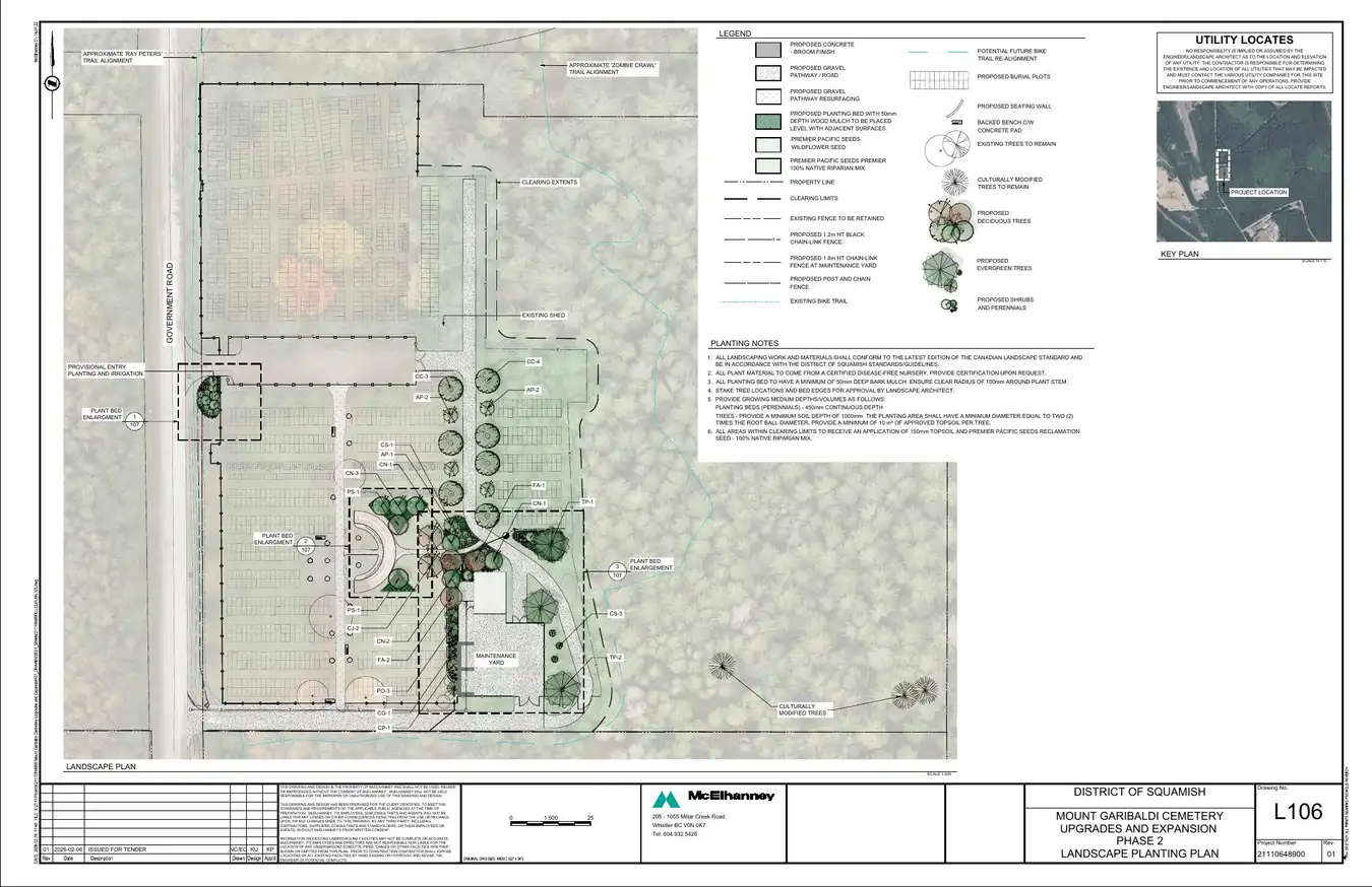 Landscape planting plan for Mount Garibaldi Cemetery phase 2