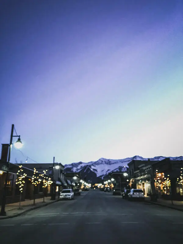 Photograph of a winter sunset in Fernie