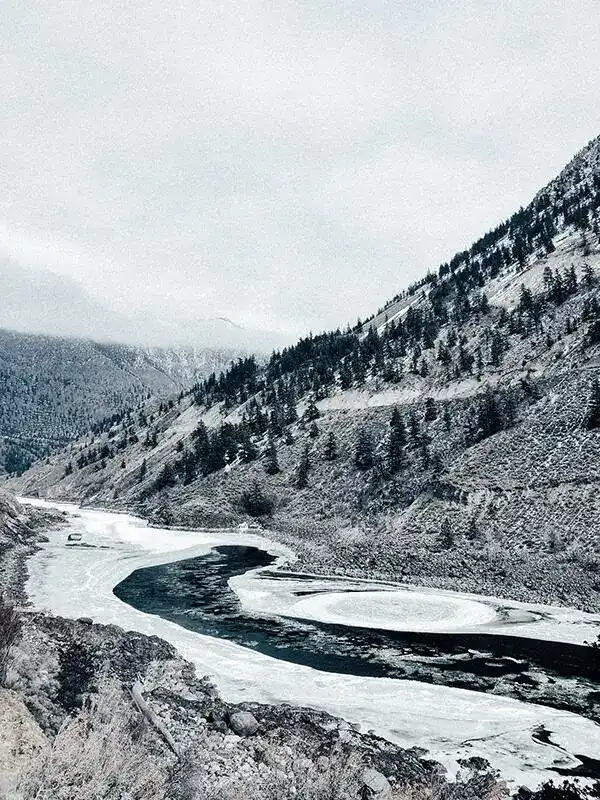 Photograph of a back eddy on the Fraser River